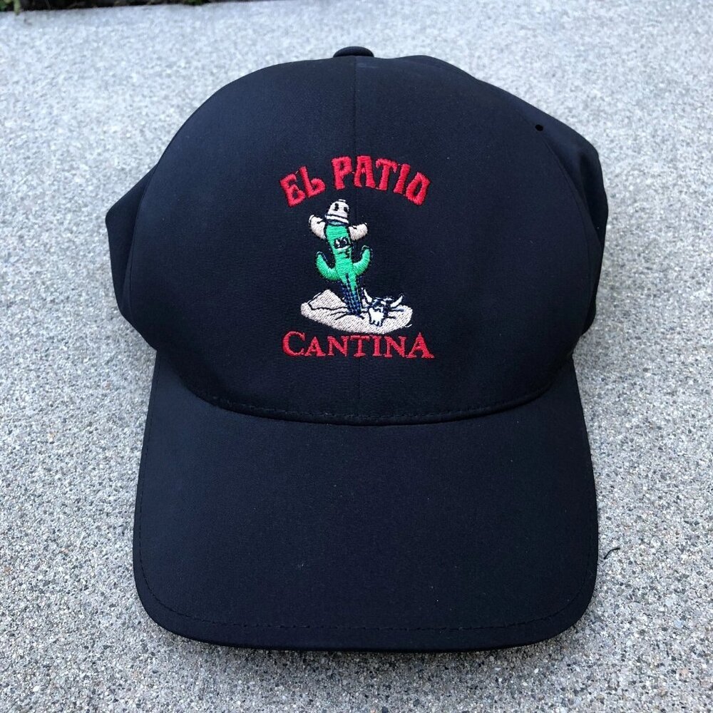 EL PATIO CANTINA Fitted Hat Flex Fit Delta S/M Men's Black Simi Valley Cap​